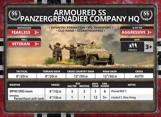 Flames of War: German Armoured SS Panzergrenadier Company HQ (Late War) - 
