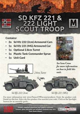 Flames of War: German SD KFZ 221 and 222 Light Scout Troop (Mid War) - 