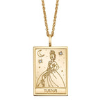 Disney X RockLove THE PRINCESS AND THE FROG Tiana Tablet Necklace - Yellow Gold Plated