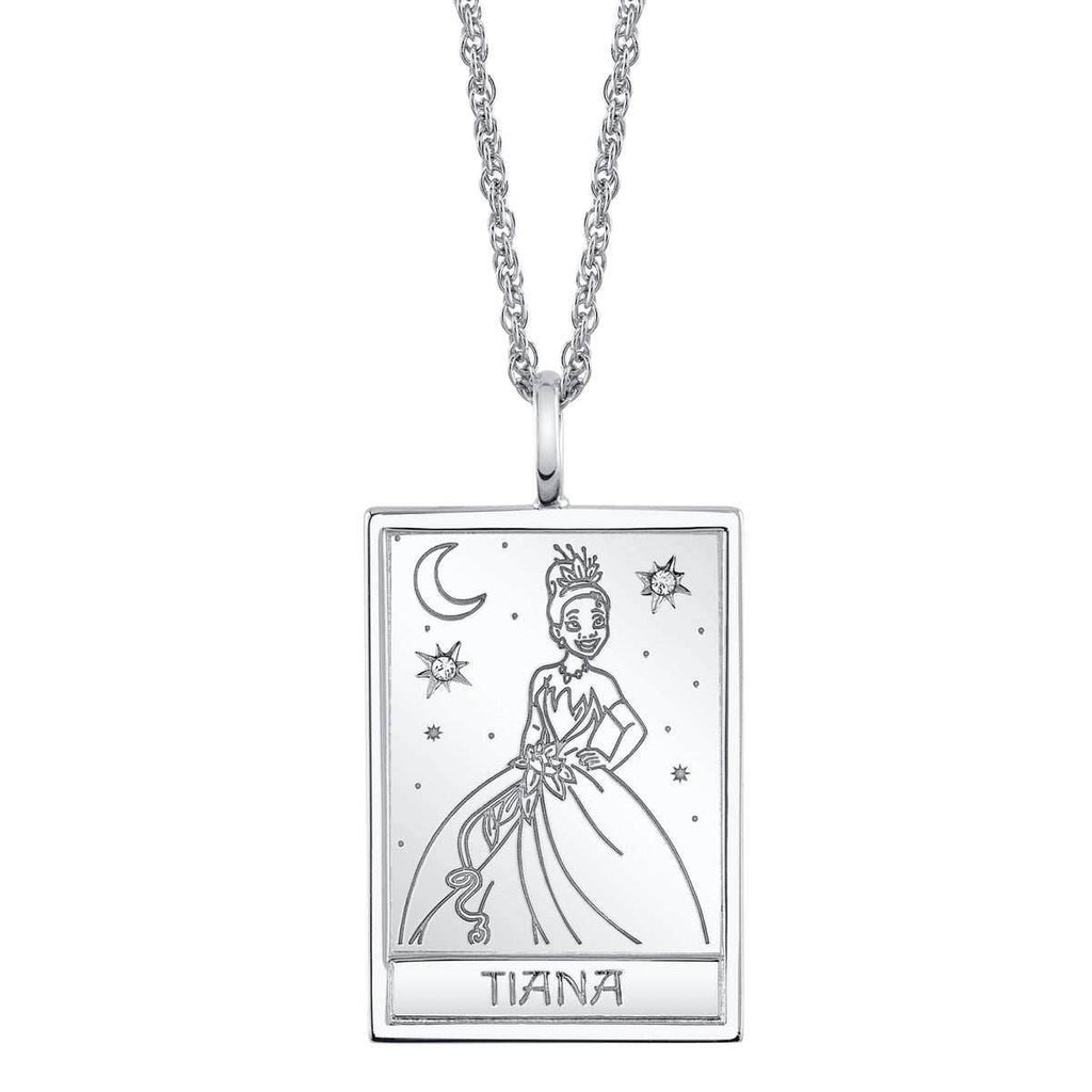 Disney X RockLove THE PRINCESS AND THE FROG Tiana Tablet Necklace - Sterling Silver