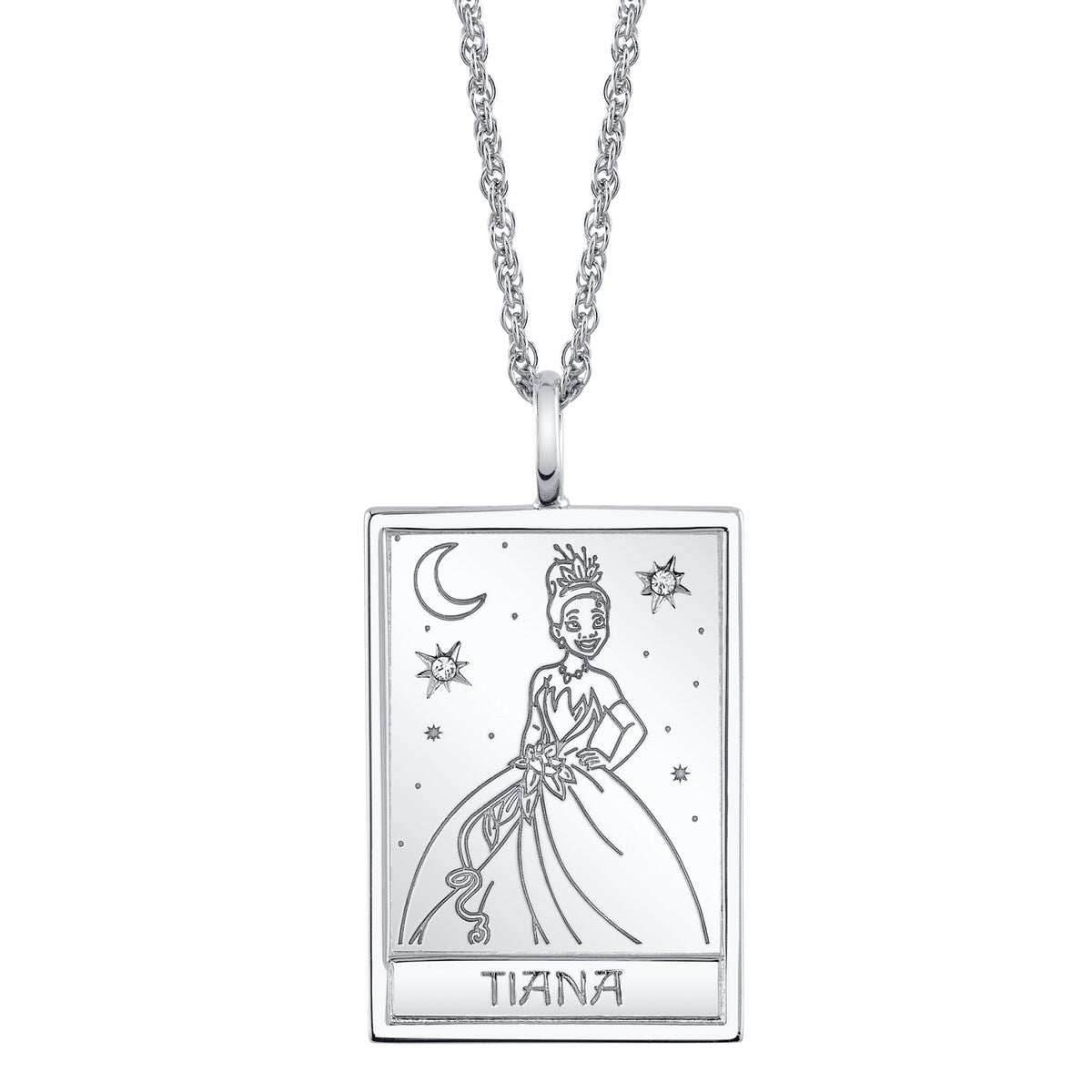 Disney X RockLove THE PRINCESS AND THE FROG Tiana Tablet Necklace - Sterling Silver