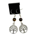 Tiger's Eye Tree of Life Earrings - 
