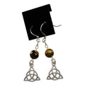 Tiger's Eye Triquetra Earrings - 