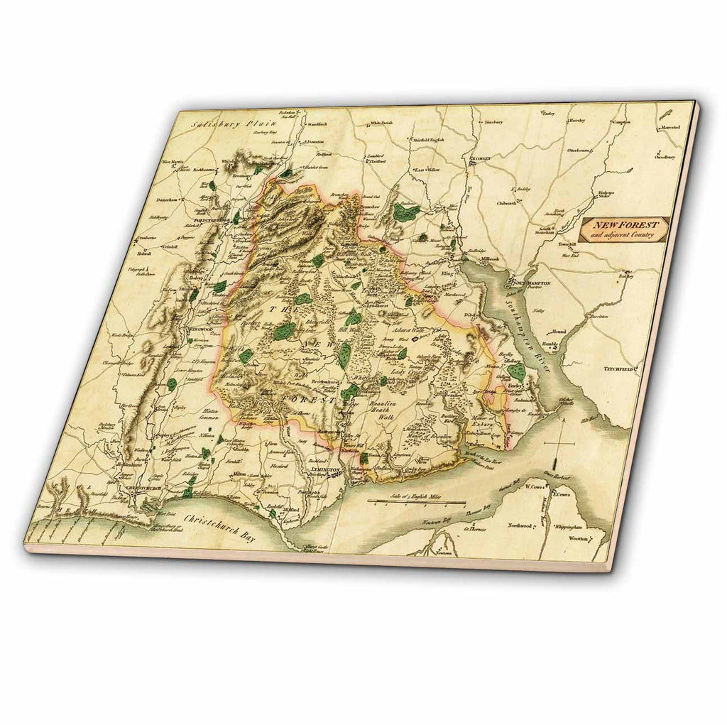 3dRose Florene Fairies n Fantasy - Ancient Fantasy Map - Tiles (ct_52328)
