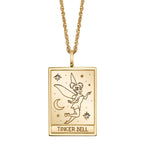 Disney X RockLove PETER PAN Tinker Bell Tablet Necklace - Yellow Gold Plated