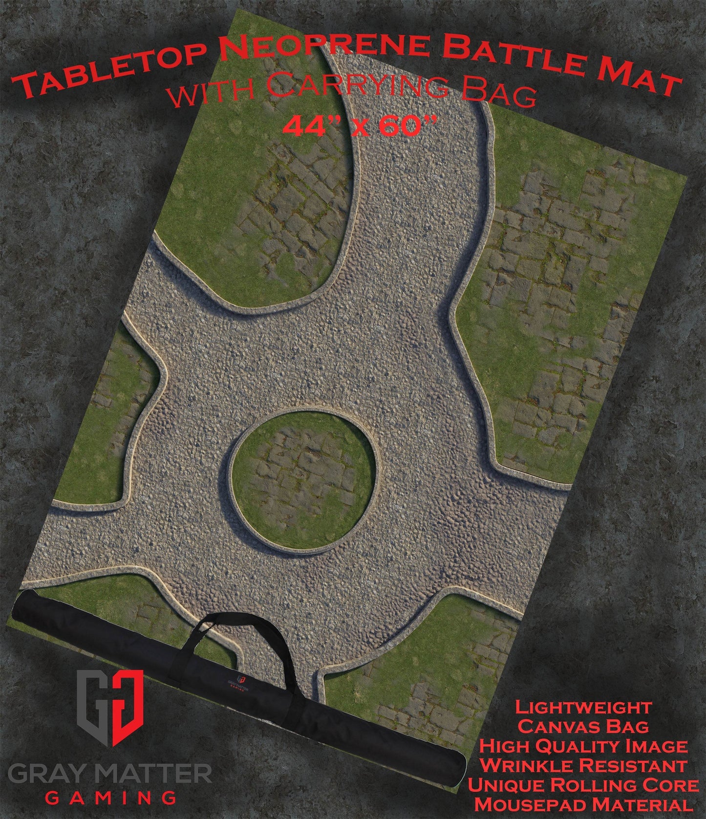 Town Center - Neoprene Battle Mat - Warhammer, AoS, 40K, Kill Team, MCP, Shatterpoint, Legion, More - 44x60