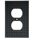 Black Build-On Duplex Outlet Cover Wall Plate for Kids’ Rooms - 