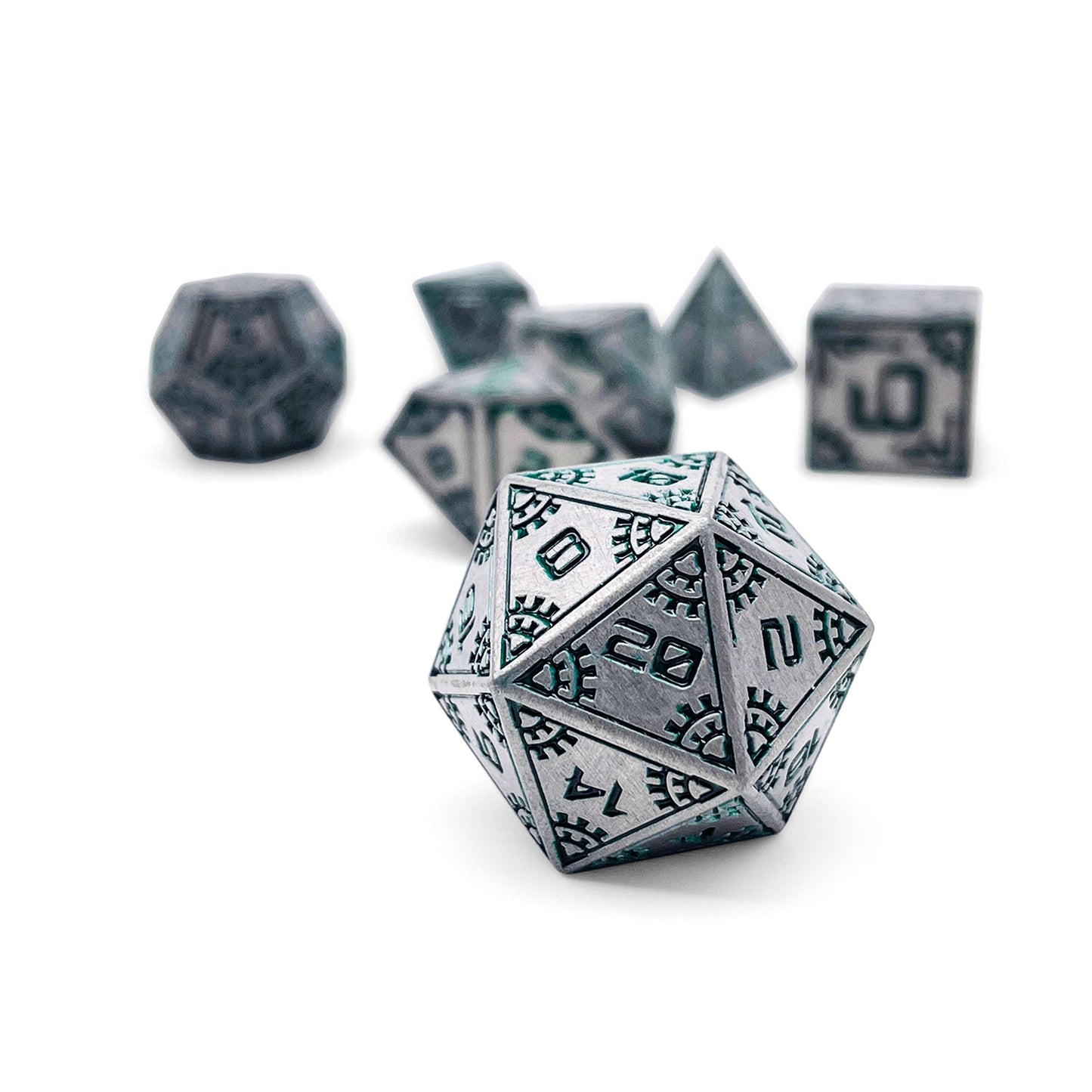 Tractor Beam - Space Dice 7 Piece RPG Set Alloy Metal Dice