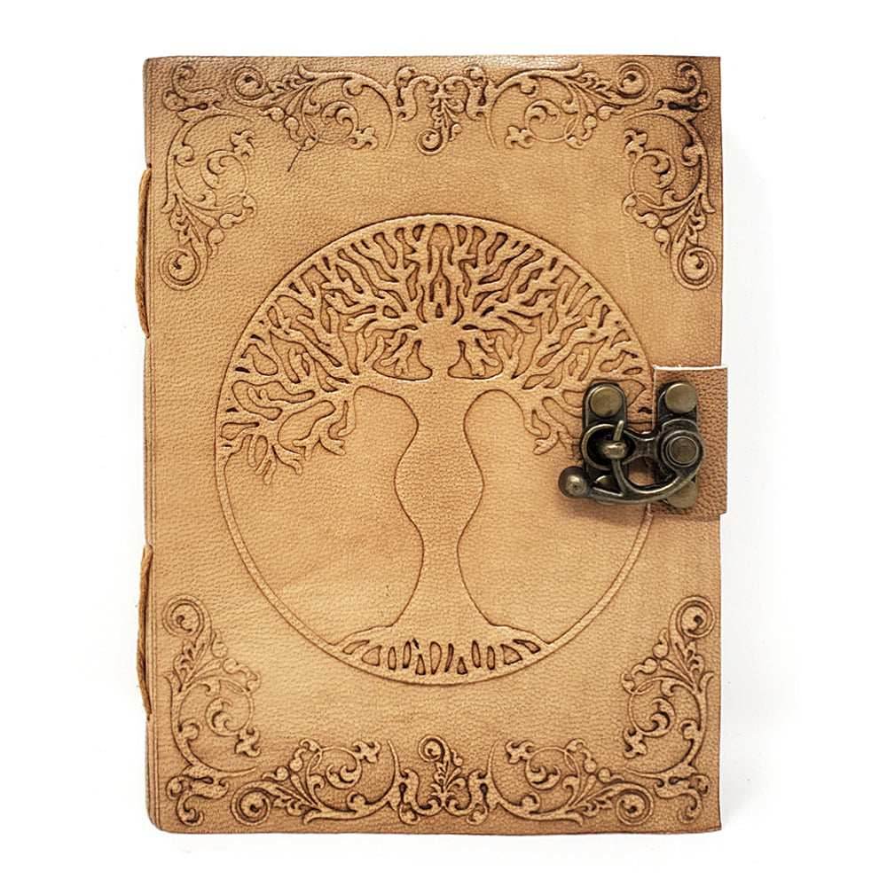 Tree Goddess Leather Journal with Latch Closure - 