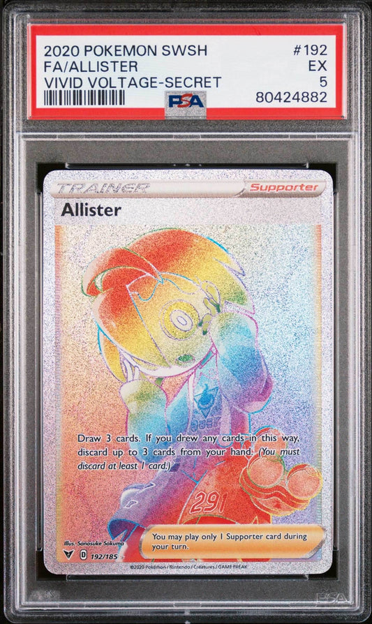 2020 POKEMON SWORD & SHIELD VIVID VOLTAGE FULL ART ALLISTER #192 PSA 5 - 