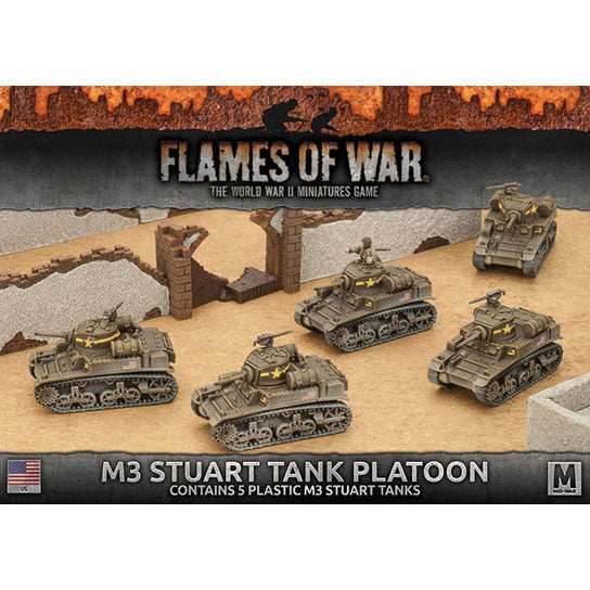 Flames of War: American M3 Stuart Light Tank Platoon (Mid War) - 