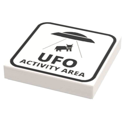 UFO Activity Area Sign (2x2 Tile, Minifig Scale) made using LEGO part - 