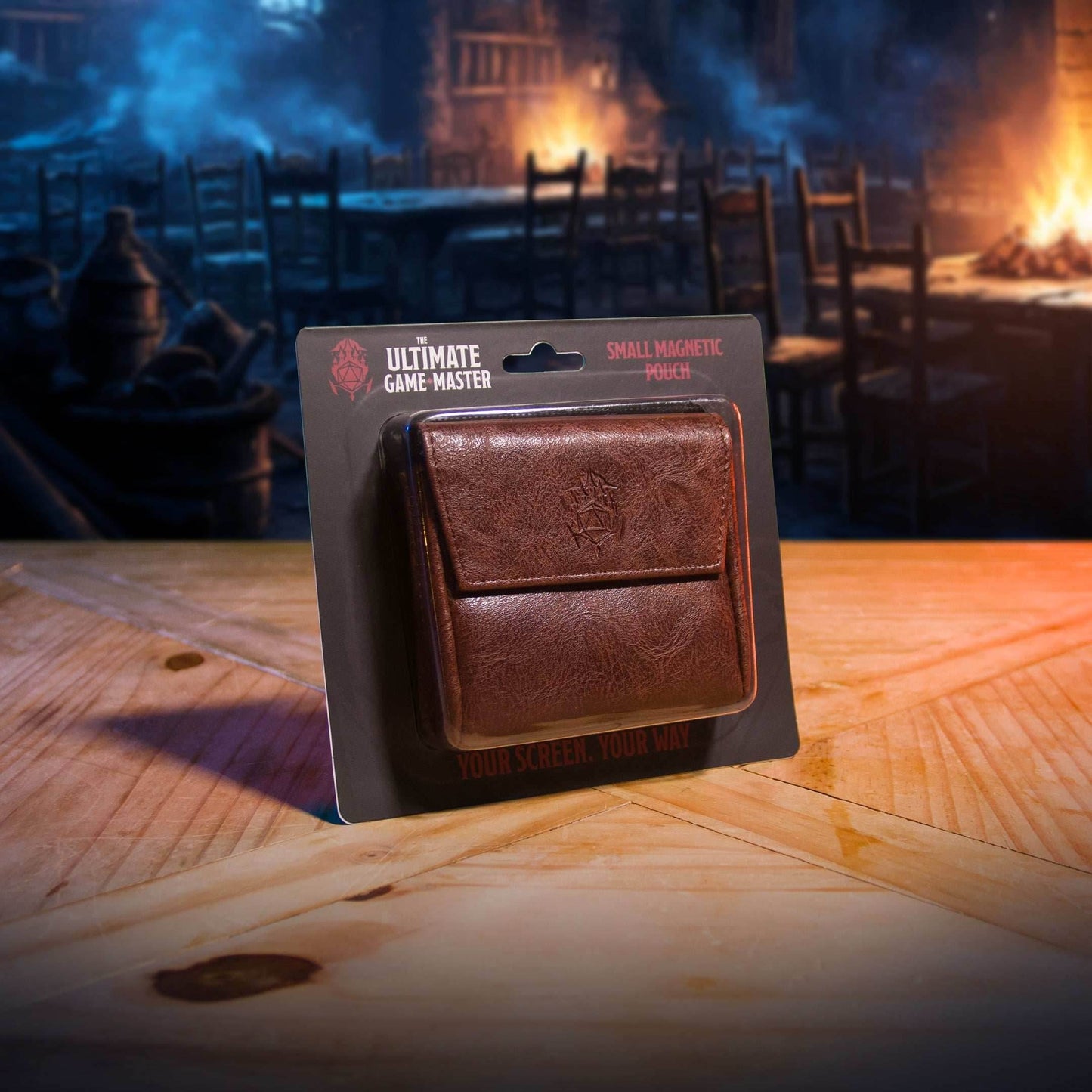 Small Magnetic Pouch - Compact Storage for DM Screen Accessories & Dice - Brown