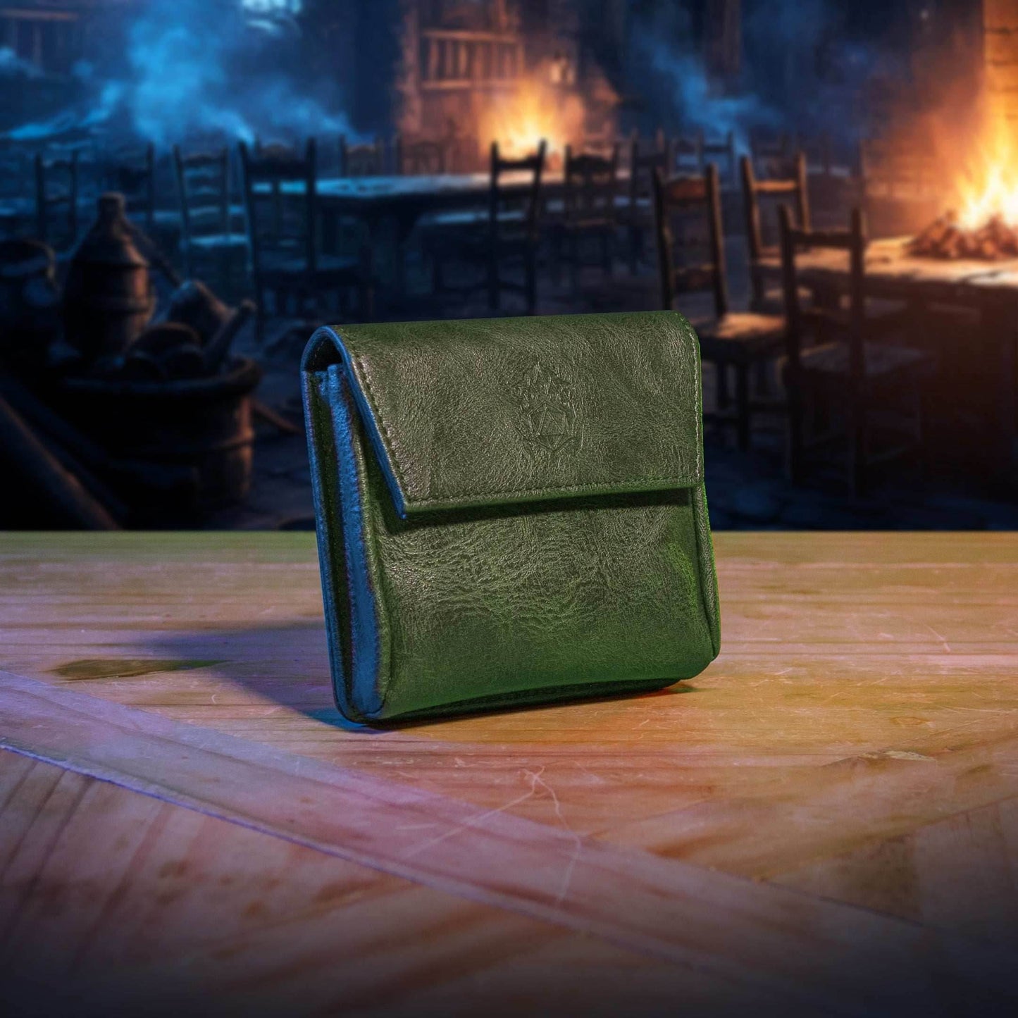 Small Magnetic Pouch - Compact Storage for DM Screen Accessories & Dice - Green