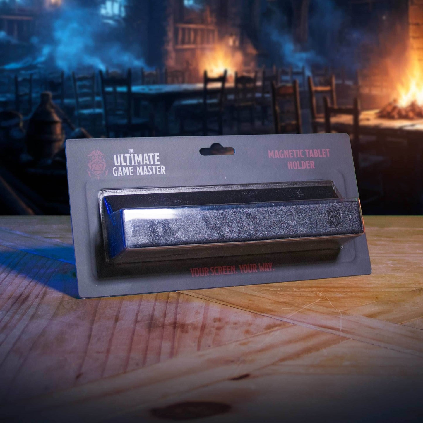 Magnetic Tablet Holder - Digital Display Mount for Game Master Screen & D&D Tools - Brown