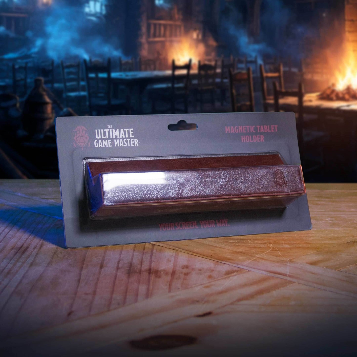 Magnetic Tablet Holder - Digital Display Mount for Game Master Screen & D&D Tools - Brown