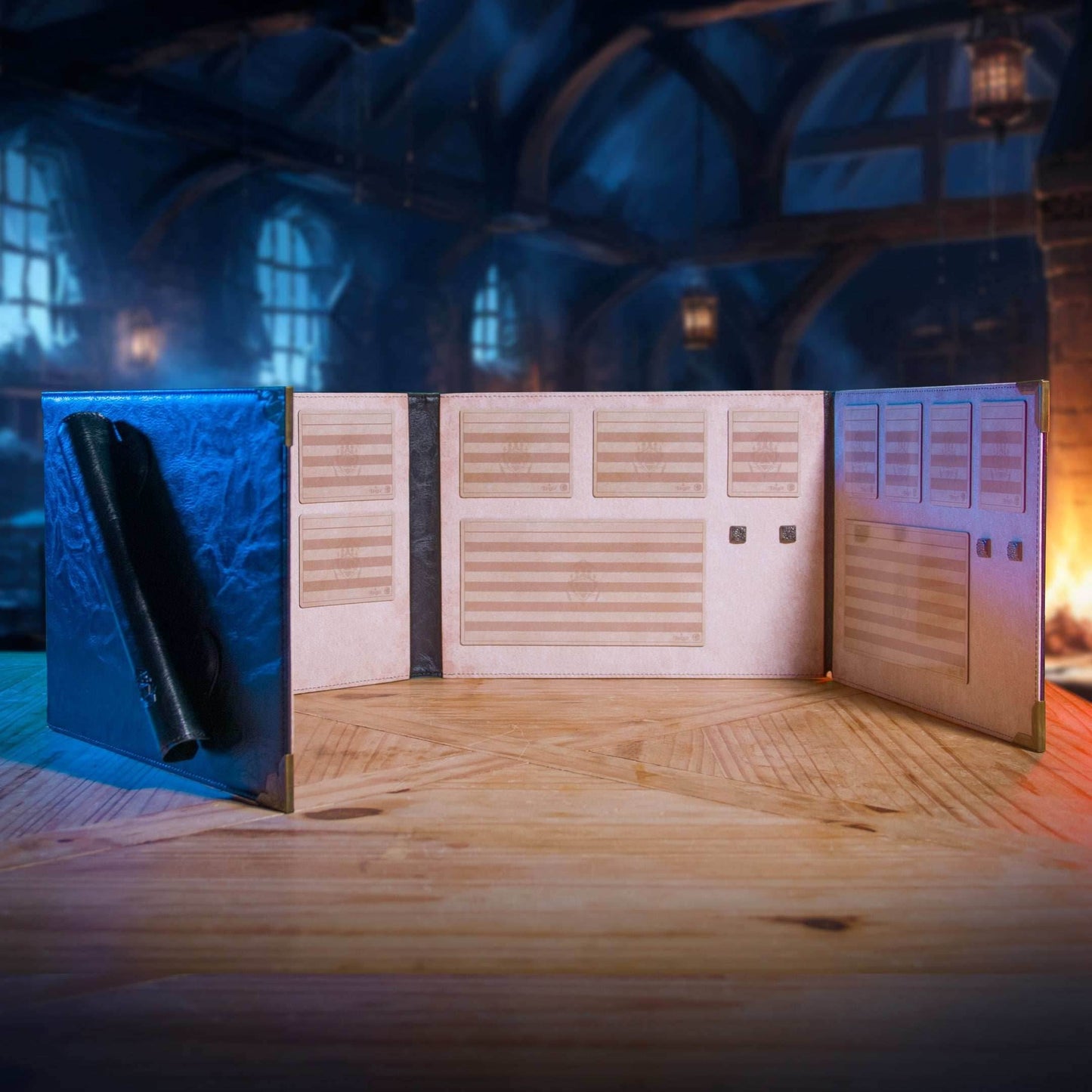 Ultimate Game Master Screen - Magnetic Modular DM Screen for D&D, Pathfinder & TTRPGs - Landscape / Black