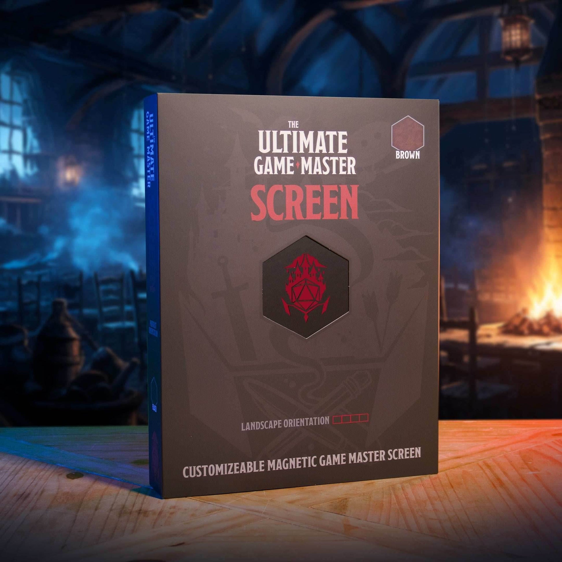 Ultimate Game Master Screen - Magnetic Modular DM Screen for D&D, Pathfinder & TTRPGs - Portrait / Brown