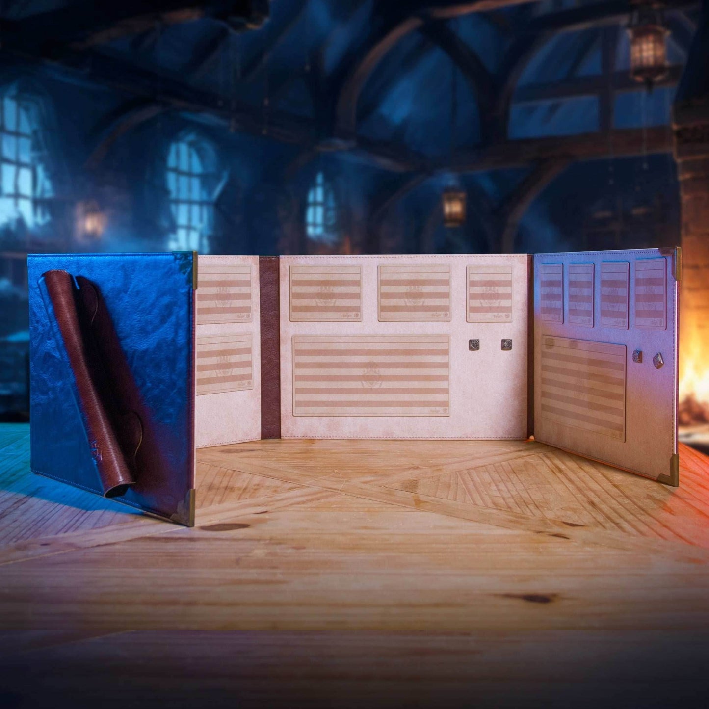 Ultimate Game Master Screen - Magnetic Modular DM Screen for D&D, Pathfinder & TTRPGs - Landscape / Brown