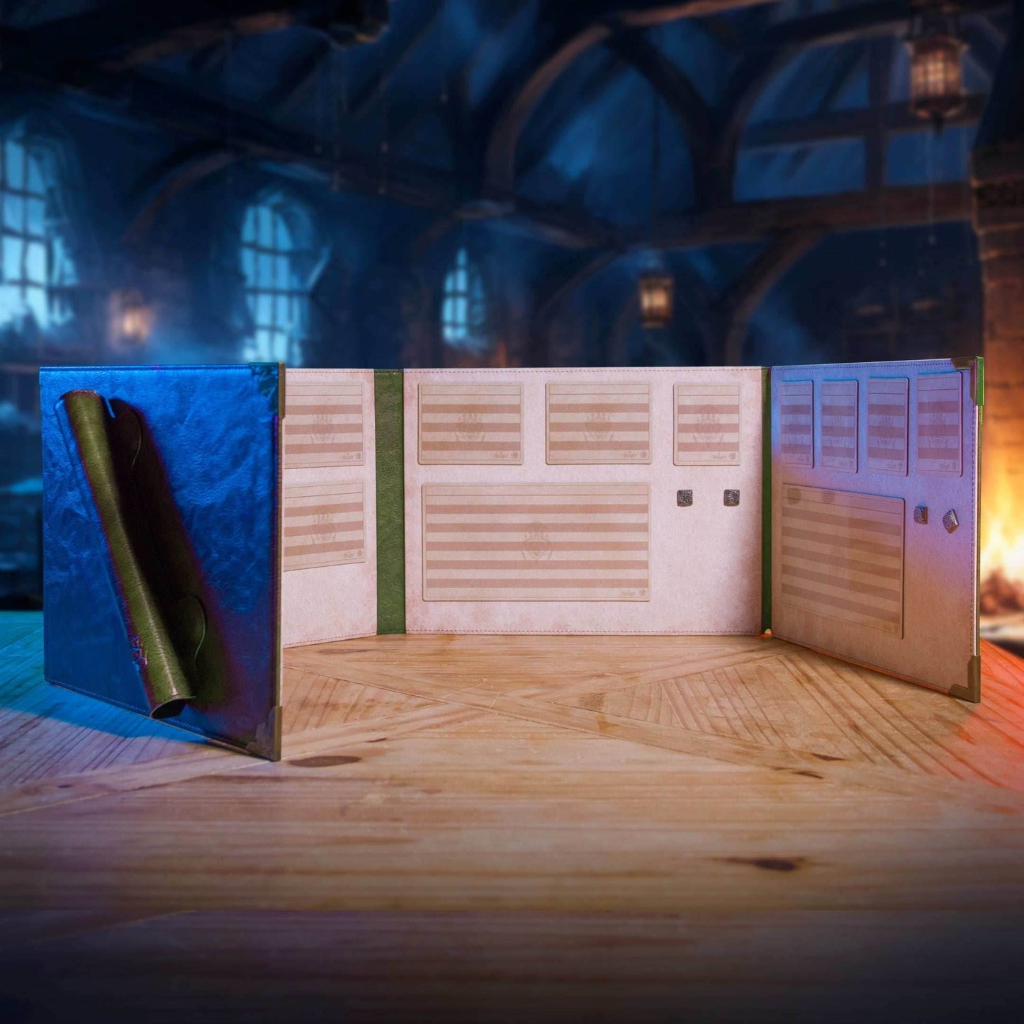 Ultimate Game Master Screen - Magnetic Modular DM Screen for D&D, Pathfinder & TTRPGs - Landscape / Green