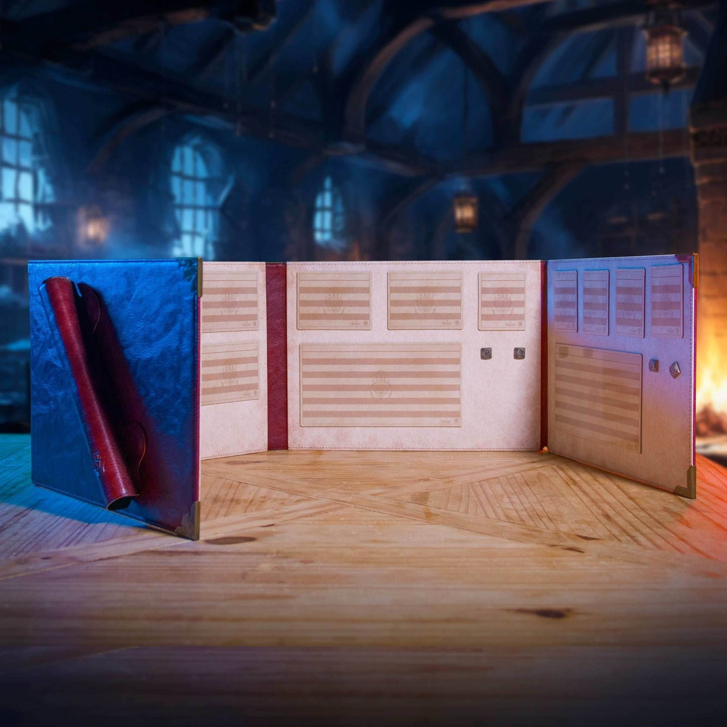 Ultimate Game Master Screen - Magnetic Modular DM Screen for D&D, Pathfinder & TTRPGs - Landscape / Red