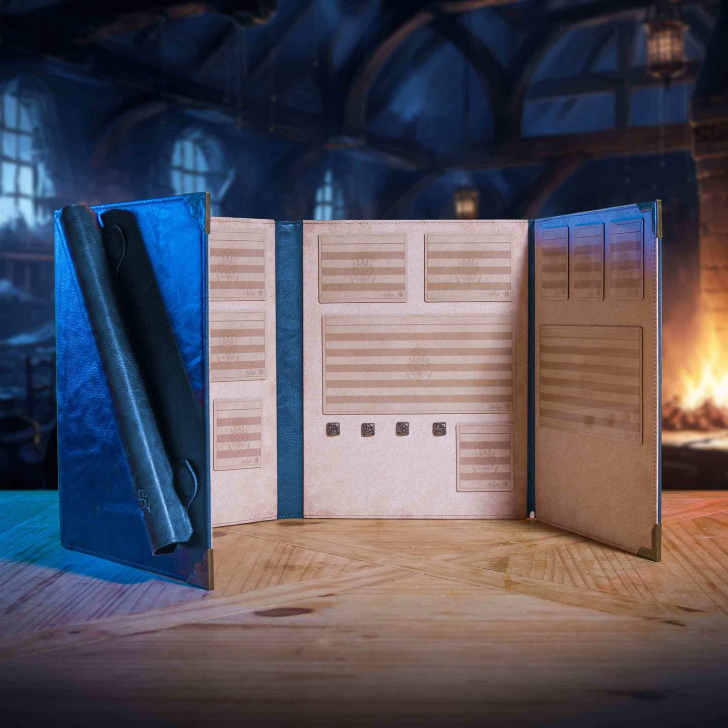 Ultimate Game Master Screen - Magnetic Modular DM Screen for D&D, Pathfinder & TTRPGs - Portrait / Blue
