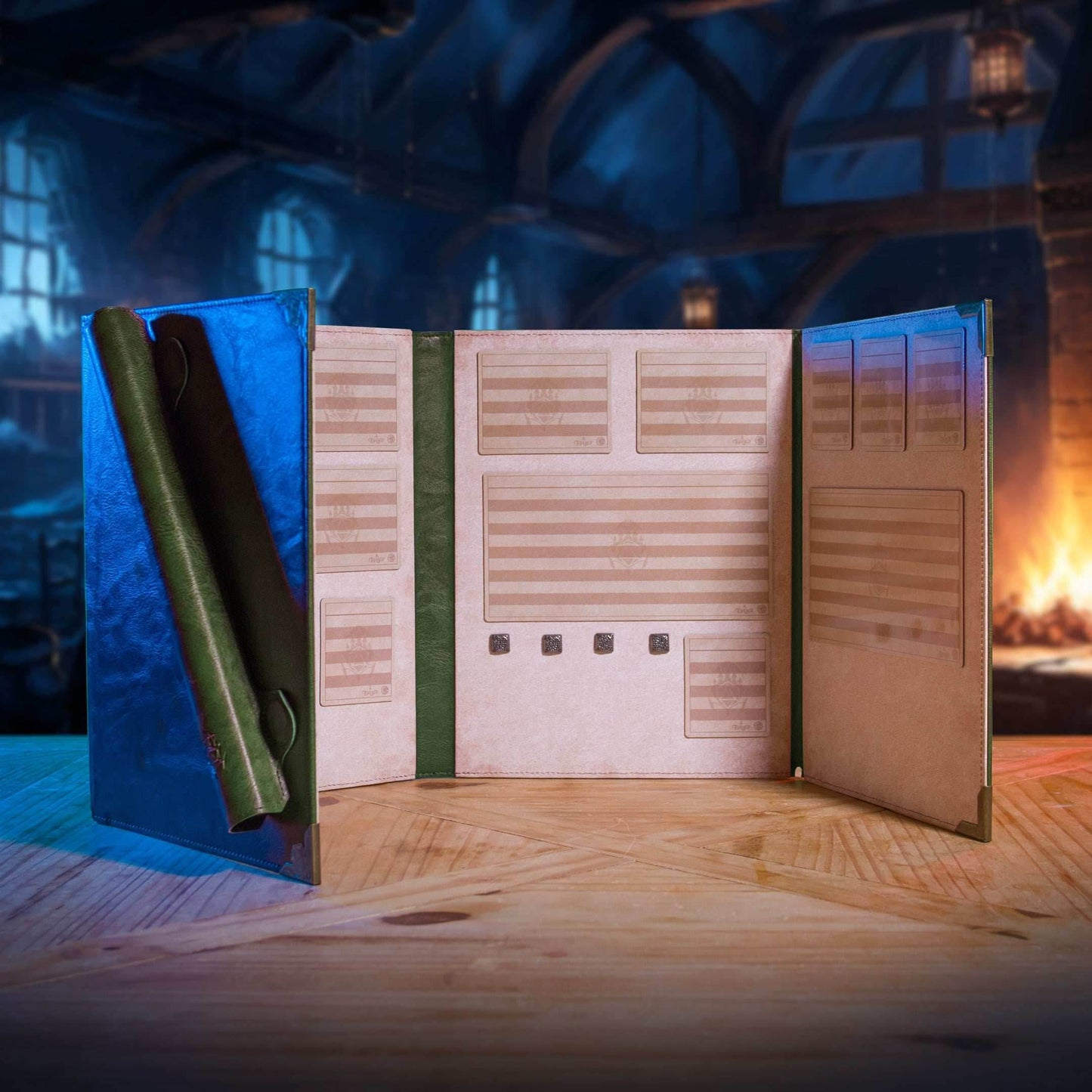 Ultimate Game Master Screen - Magnetic Modular DM Screen for D&D, Pathfinder & TTRPGs - Portrait / Green