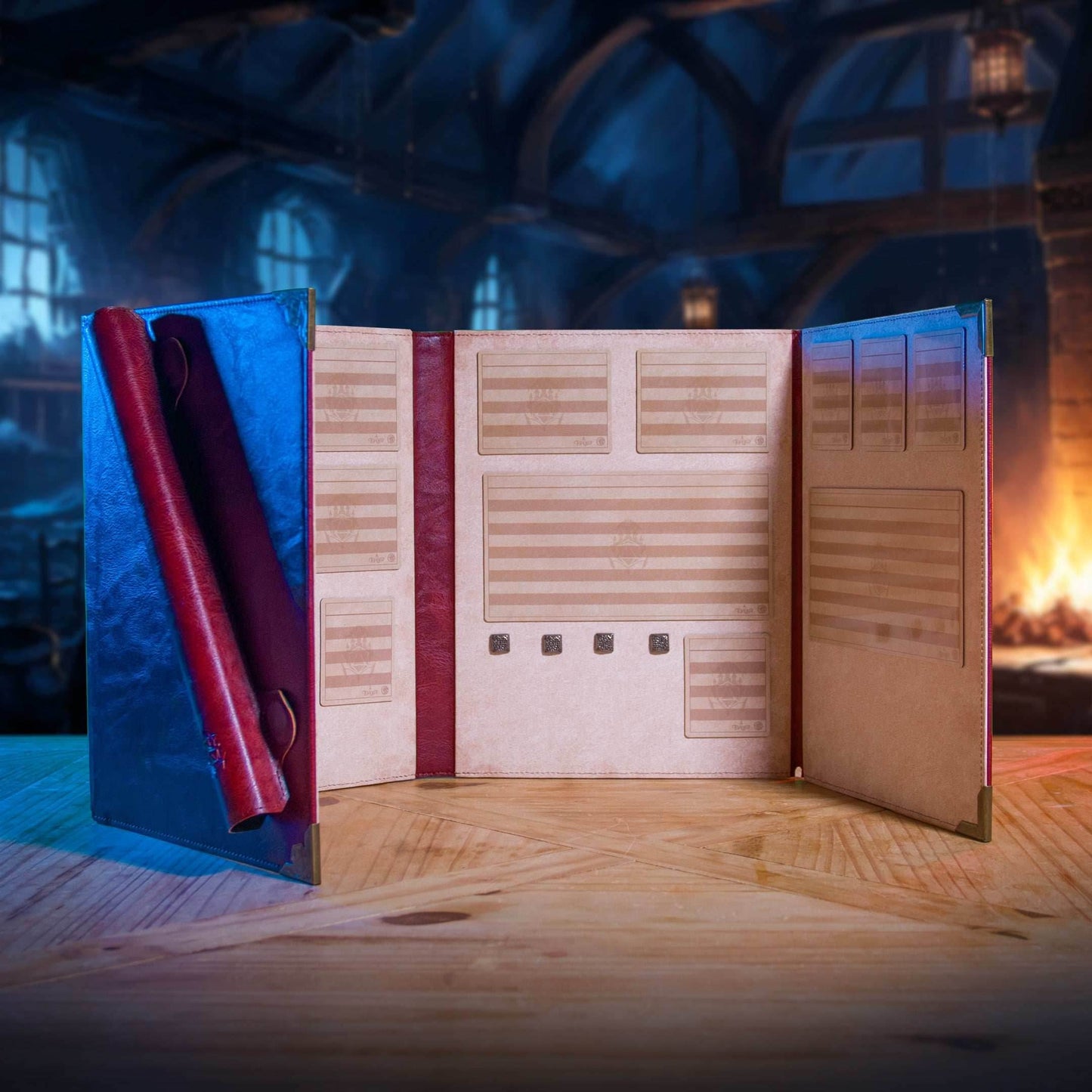 Ultimate Game Master Screen - Magnetic Modular DM Screen for D&D, Pathfinder & TTRPGs - Portrait / Red