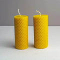 Handmade Natural Honey Rolled Beeswax Candles - 2 Pcs