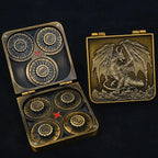 Unique Metal Foldable Dice Box with Magnets 7 in 1 Roulette DND Dice Spinner