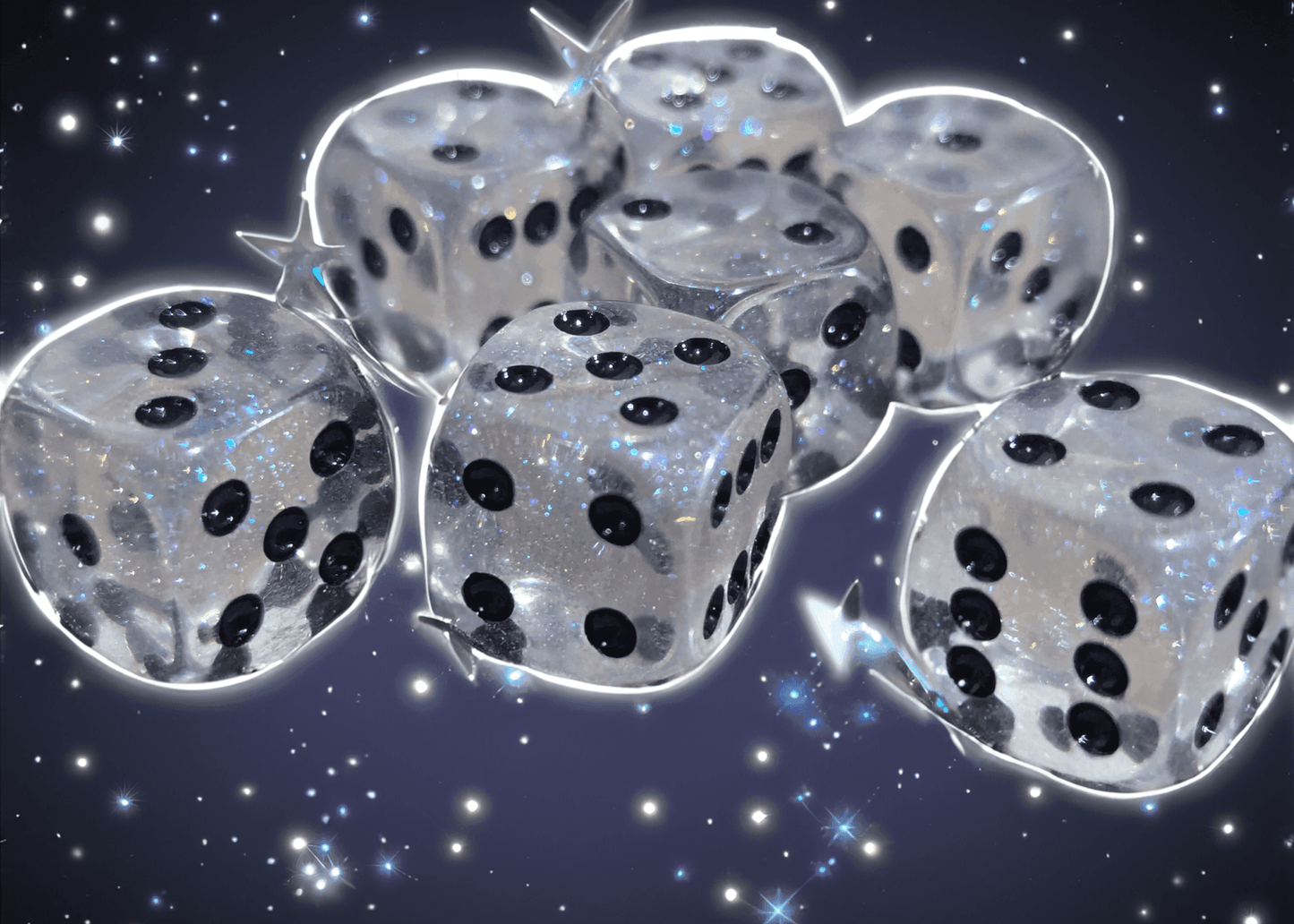 The Time Walker | Clear Glitter 16mm d6 Dice w/Black - 1 Die