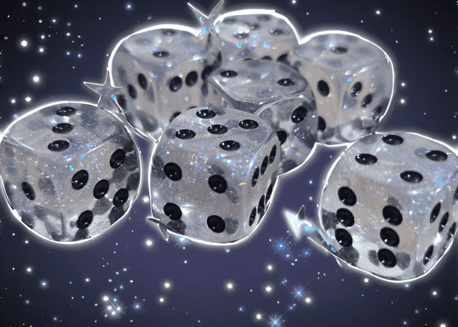 The Time Walker | Clear Glitter 16mm d6 Dice w/Black - 1 Die