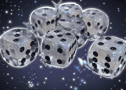 The Time Walker | Clear Glitter 16mm d6 Dice w/Black - 1 Die