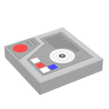 Control Panel #5 (Media w/ Buttons) for Star Wars/Space (2x2 Tile) - B3 Customs using LEGO parts - 