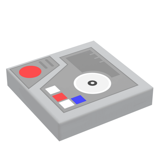 Control Panel #5 (Media w/ Buttons) for Star Wars/Space (2x2 Tile) - B3 Customs using LEGO parts - 