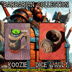 Barbarian 3D Printed Koozie & Can Holder | Custom Stein | RPG Dice Jail | D20 Dice Vault | Mythic Mugs by Ars Moriendi 3D- Unleash Fury!!! - Black / Non Threaded-No Lid
