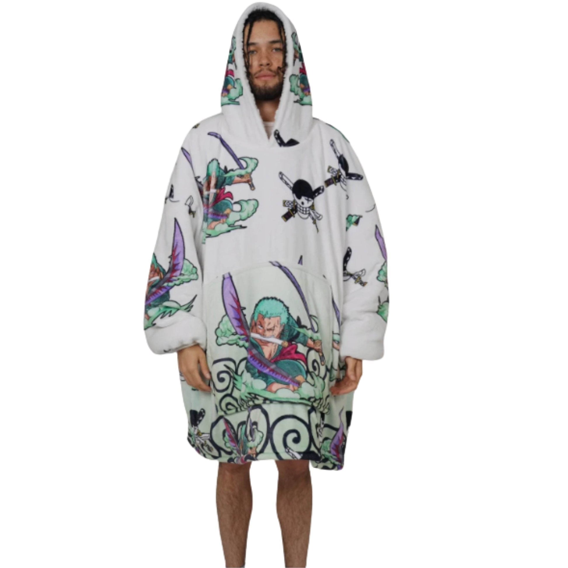 Zoro One Piece Wearable Blanket Hoodie for Kids & Adults | OLM Toys - Adult size