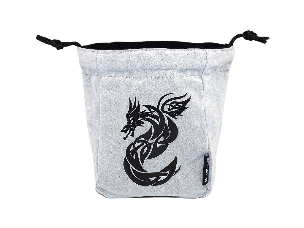 Grand sac à dés autoportant en microfibre réversible Celtic Knot Dragon