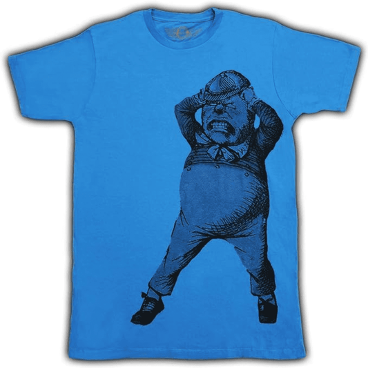 Alice in Wonderland Tweedle Dee Dum Mens Turquoise Blue T-Shirt Tee - S