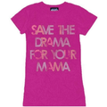 Junk Food Save The Drama for Your Mama Magenta Juniors T-Shirt Tee - S