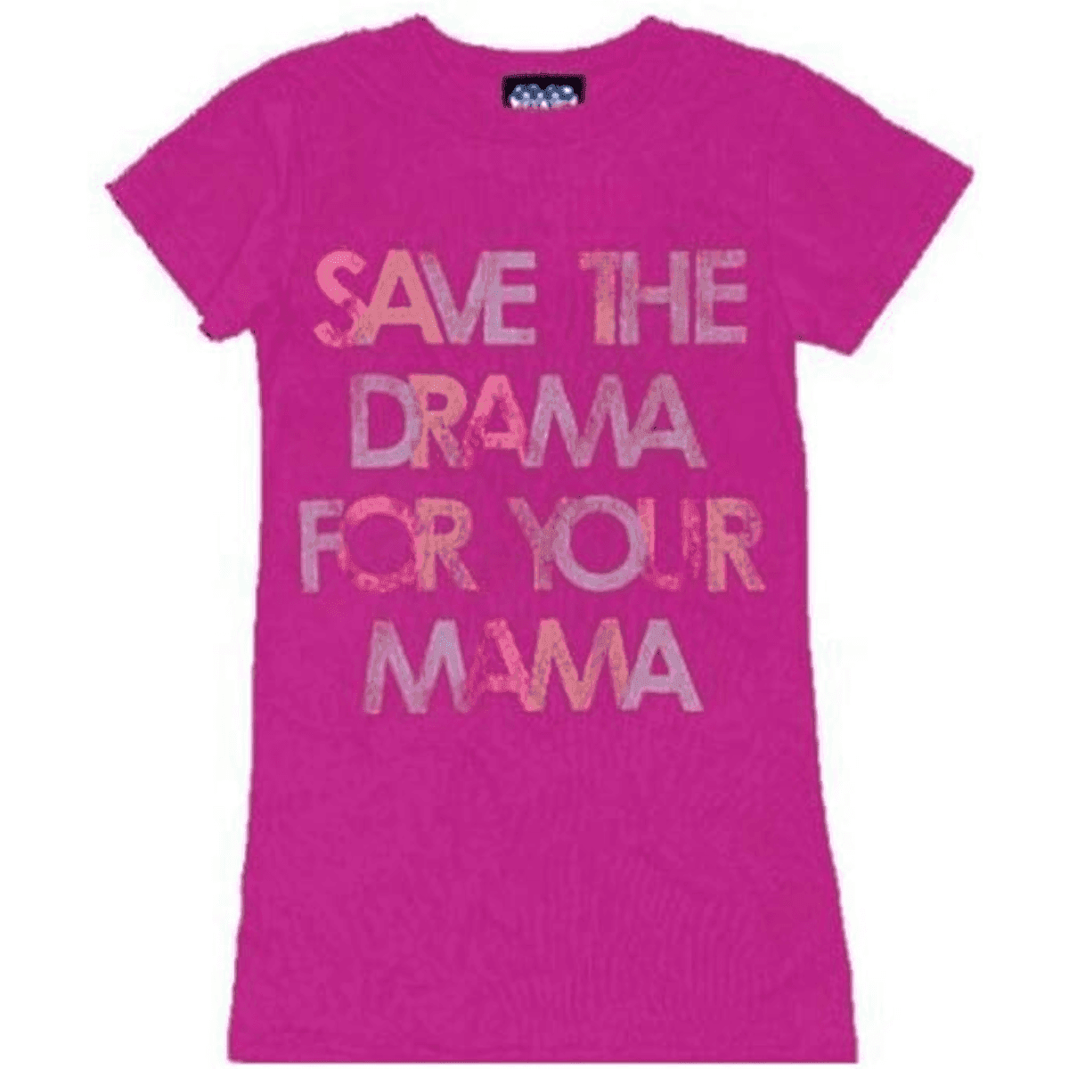 Junk Food Save The Drama for Your Mama Magenta Juniors T-Shirt Tee - S