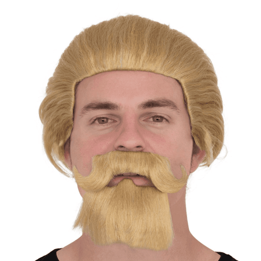Blonde Wig and Goatee Set Premium Deluxe Accessory for Injustice Cosplay - 