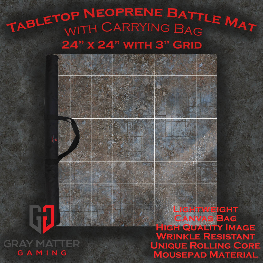 Urban Ruins - Neoprene Battle Mat - Warhammer, AoS, 40K, Kill Team, MCP, Shatterpoint, Legion, Deadzone, More - 
