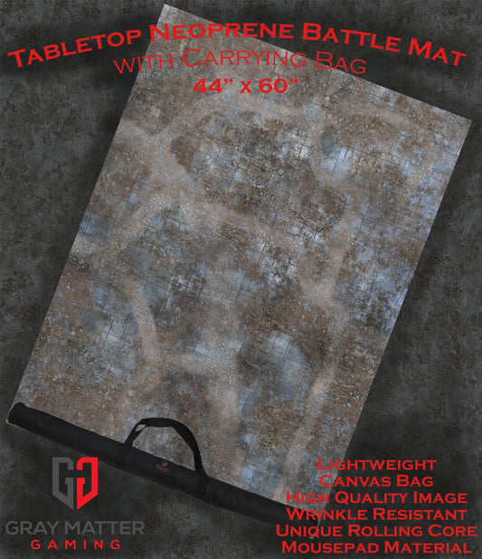 Urban Ruins - Neoprene Battle Mat - Warhammer, AoS, 40K, Kill Team, MCP, Shatterpoint, Legion, Deadzone, More - 44x60