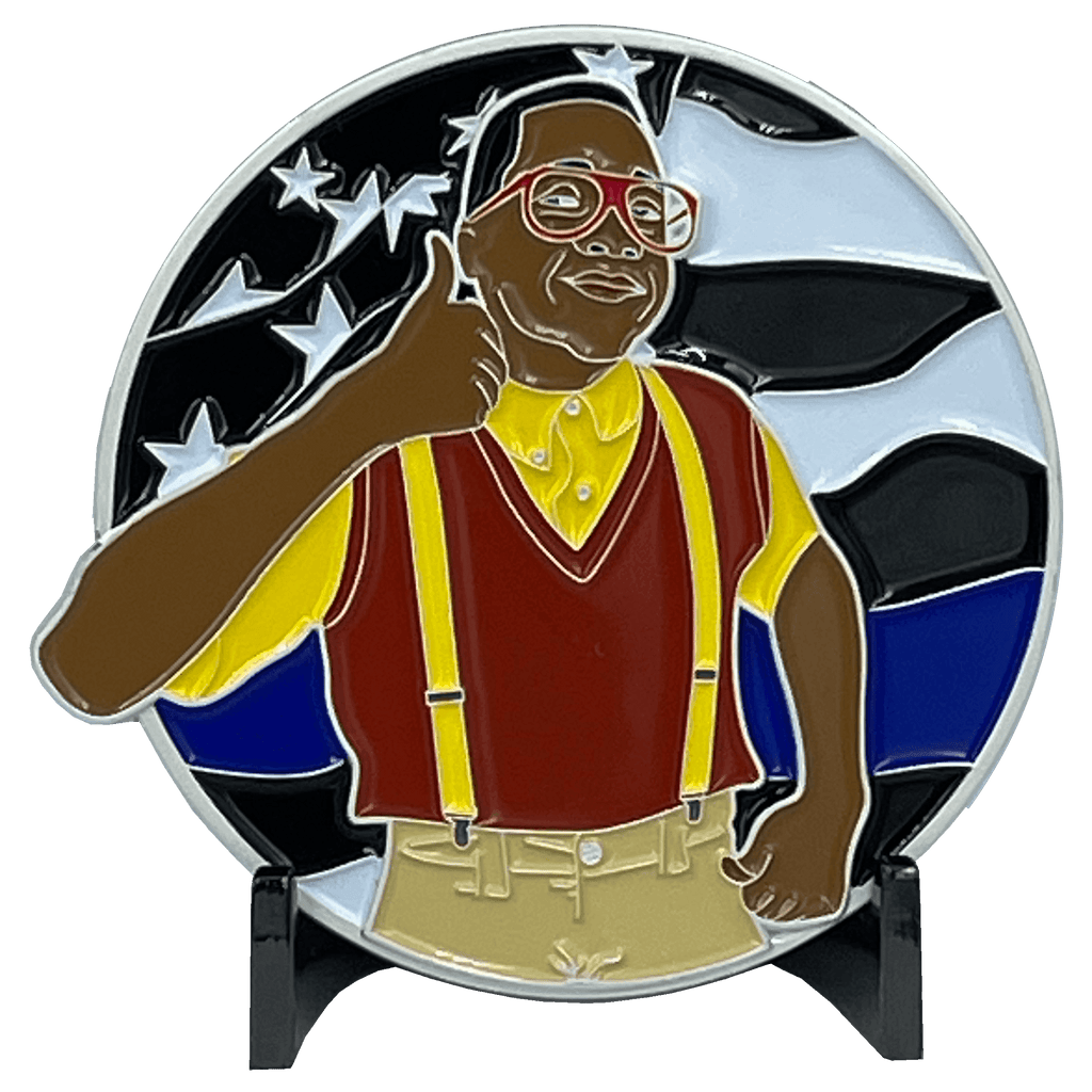 BL10-002 Urkel BLUE Family Matters thin blue line police challenge coin - 