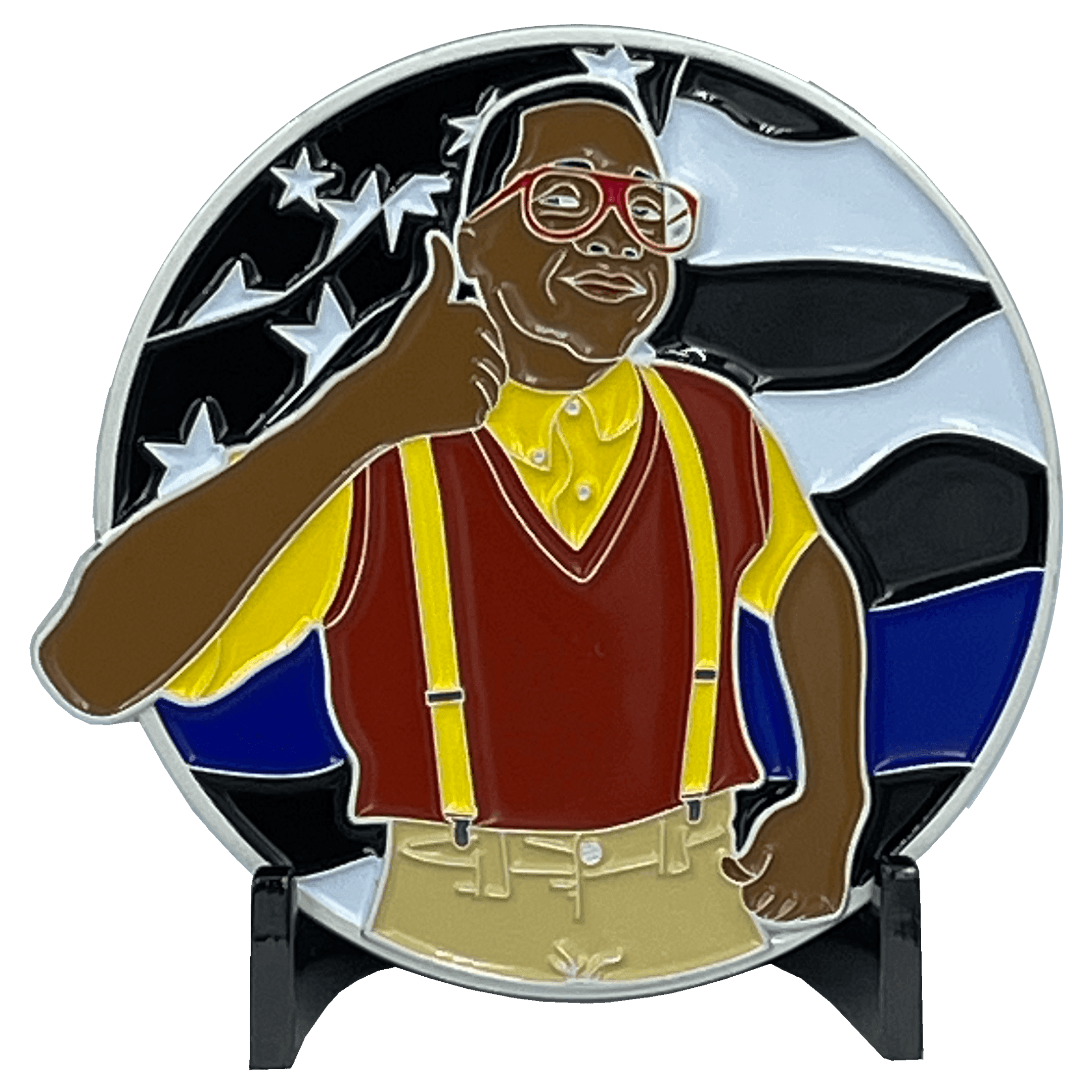 BL10-002 Urkel BLUE Family Matters thin blue line police challenge coin - 