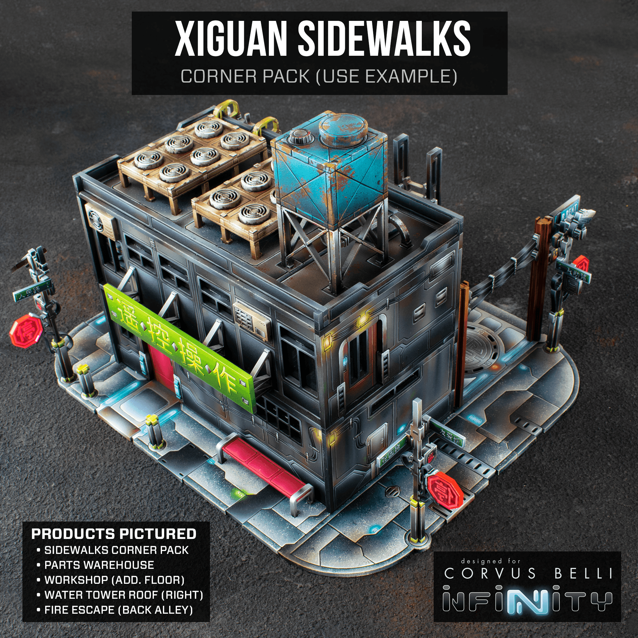 Xiguan Sidewalk - Corners - Color Printed