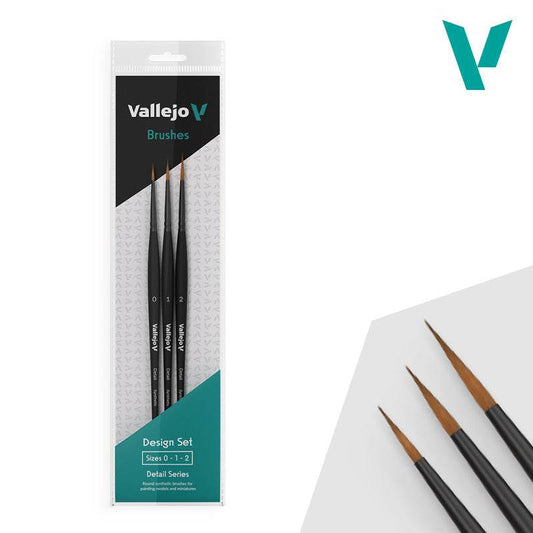 Hobby Brushes: Detail - Synthetic - Design Set - Sizes 0, 1 & 2 - 