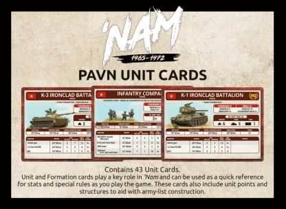 Flames of War: 'NAM - People's Army of Vietnam Unit Cards - 