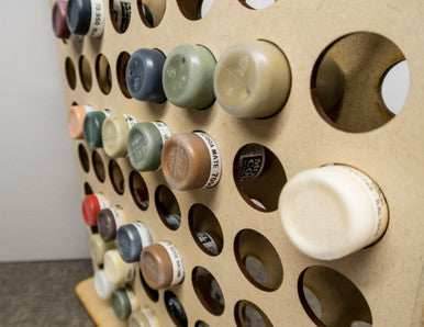 Vertical Paint Rack - 26mm, For Vallejo and Army Painter Style Dropper Bottles - 